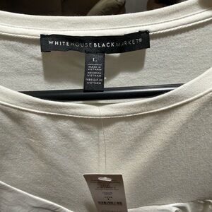 White House Black Market Ruffled  Short-Sleeve Scoop Neck Top